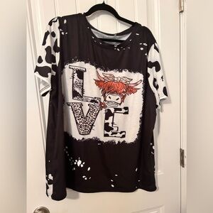 Black-and-white Holland cow short sleeve size 2X